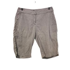 Eileen Fisher Linen Blend Bermuda Shorts Grey Size 8